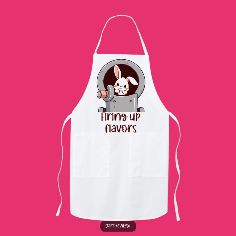 Funny Rabbit Cannon Apron: Cook with Courage in This Hilarious Kitchen Gear!