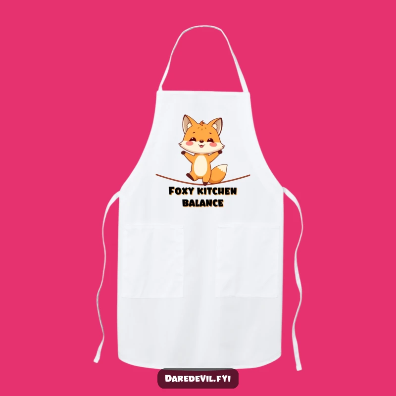 Funny Fox Handstand Tightrope Apron - Cook with Confidence and Comedy