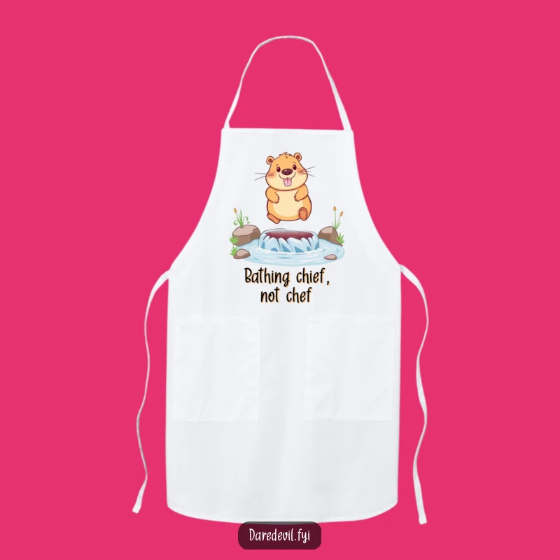 Funny Capybara Apron: Cook with Joy and Brave River Leaps