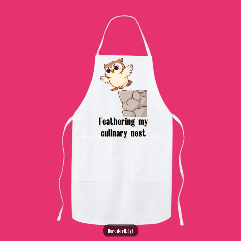 Funny Giggling Owl Dive Apron: Chef Cartoon Bird Bib, Perfect Funny Gift