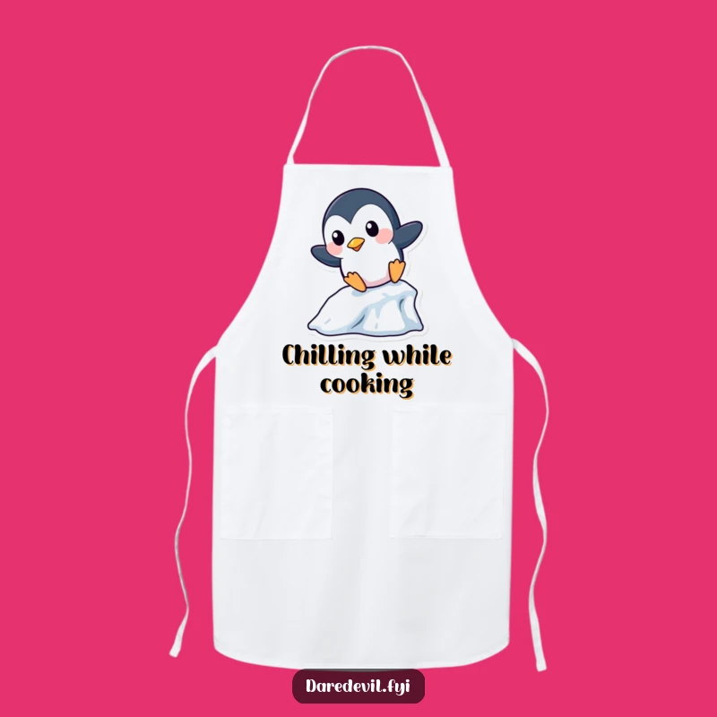 Funny Penguin Icicle Apron: Playful Chef Penguin, Winter Kitchen Fun, Perfect Funny Gift