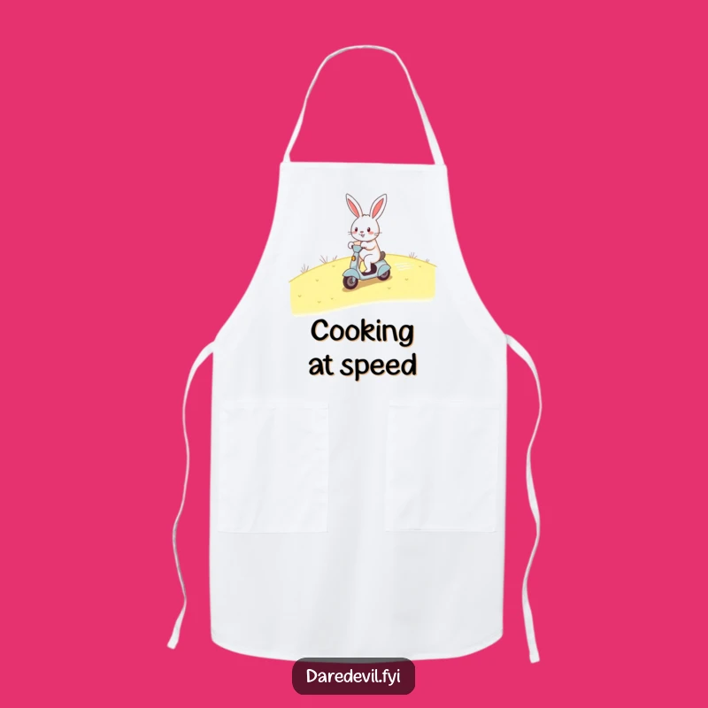 Funny Rabbit Scooter Apron - Cook with Speed and Humor Gift