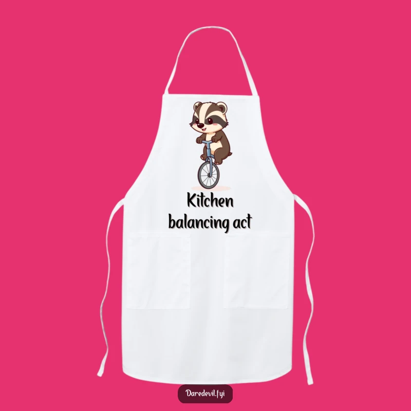 Funny Badger Unicyclist Apron: Cook with Courage and Comedy!