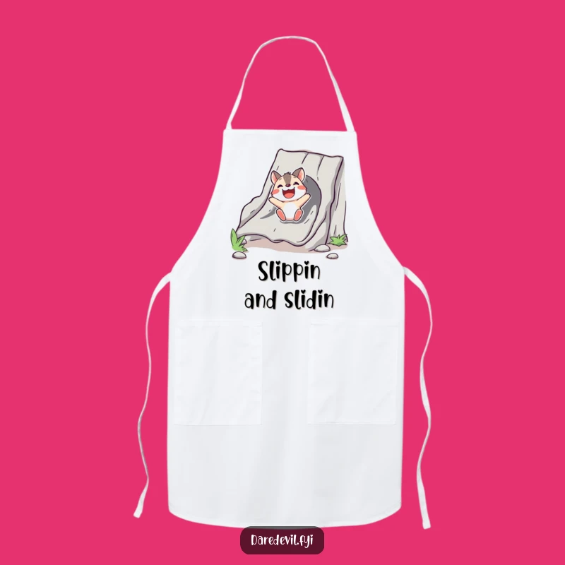 Funny Animal Chute Slide Apron: Bold Character's Kitchen Ride, Chef Gift!