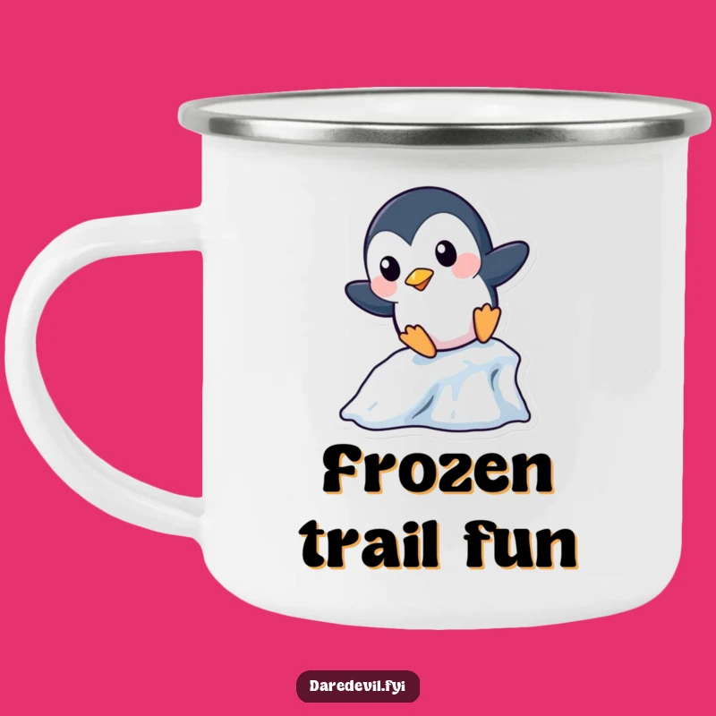 Funny Penguin Icicle Camping Mug: Playful Penguin Outdoors, Winter Adventure, Perfect Funny Gift