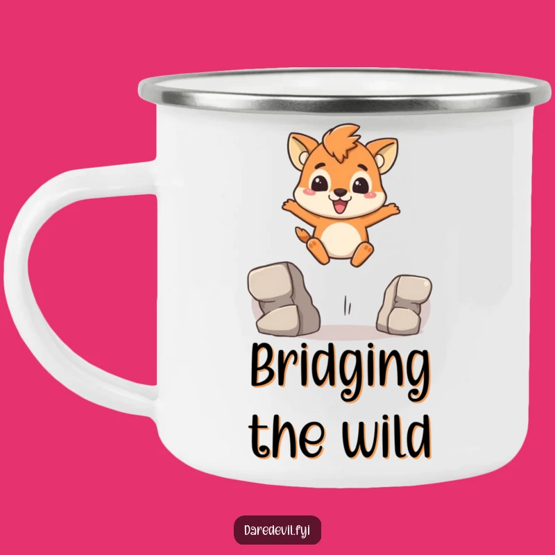 Funny Brave Animal Camping Mug: Determined Gap Leap Adventure, Great Funny Gift