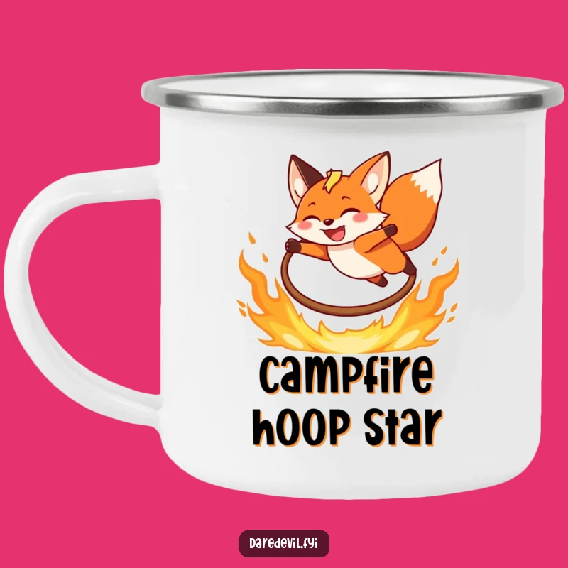 Funny Fox Camping Mug: Fiery Adventure, Joyful Outdoor Gift
