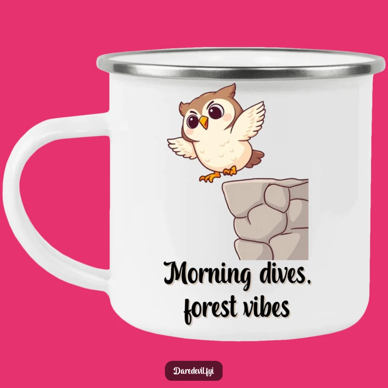 Funny Giggling Owl Dive Camping Mug: Durable Cartoon Bird Cup, Great Funny Gift