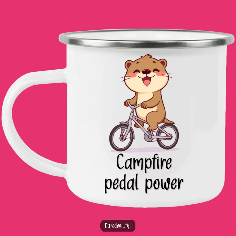 Funny Otter Bicycle Camping Mug: Sip Your Victory Outdoors
