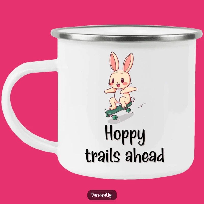 Funny Bunny Skater Camping Mug: Your Radical Outdoor Funny Gift