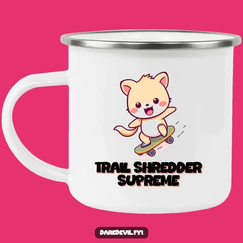 Funny Skater Animal Camping Mug: Cheerful Character's Ramp Zoom Adventure, Great Funny Gift