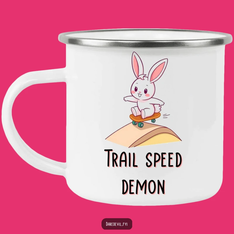 Funny Bunny Skateboard Camping Mug - Adventure & Hilarious Outdoor Gift