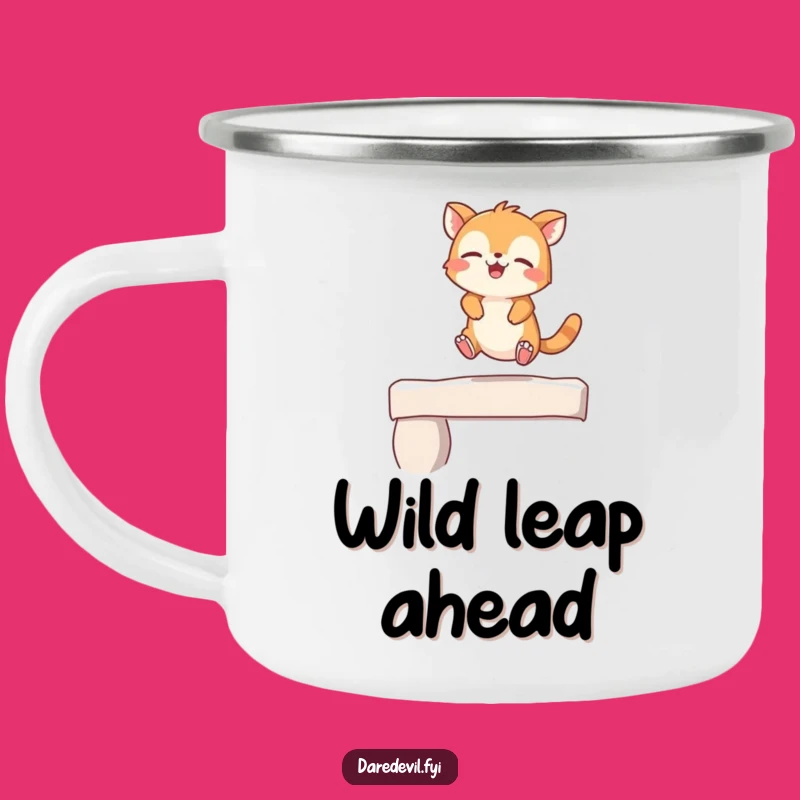 Funny Giggling Animal Leap Camping Mug: Playful Character's Outdoor Jump, Adventure Gift!