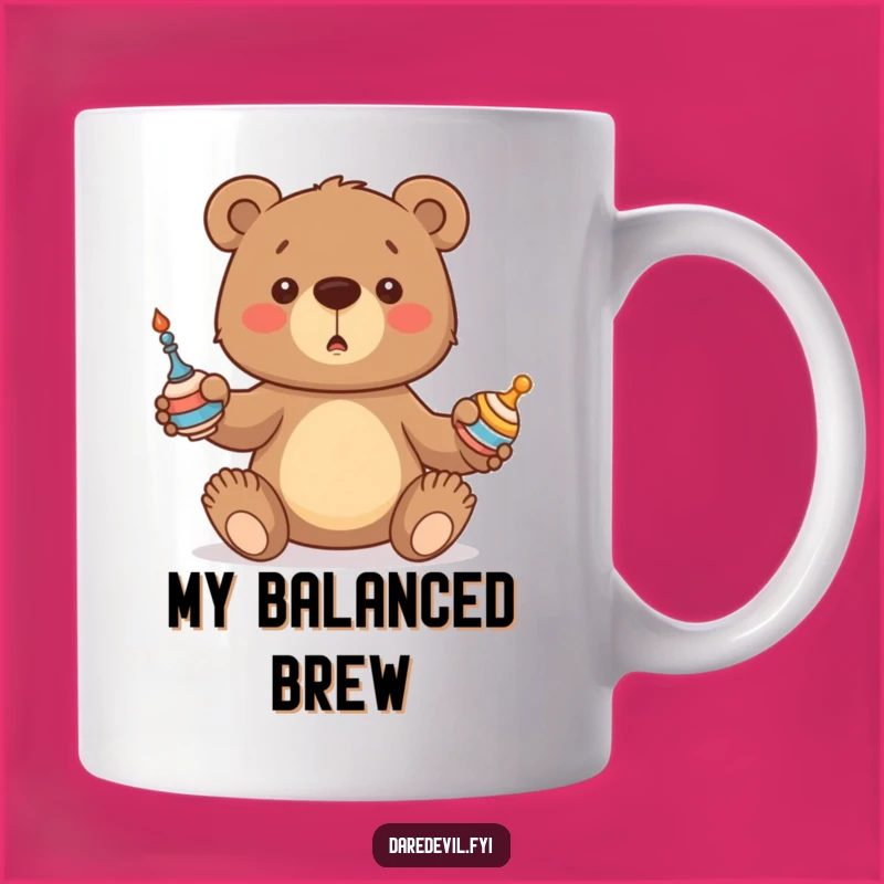 Funny Bear Mug: Juggling Cub's Chaos - Hilarious Animal Gift for Clumsy Fun!