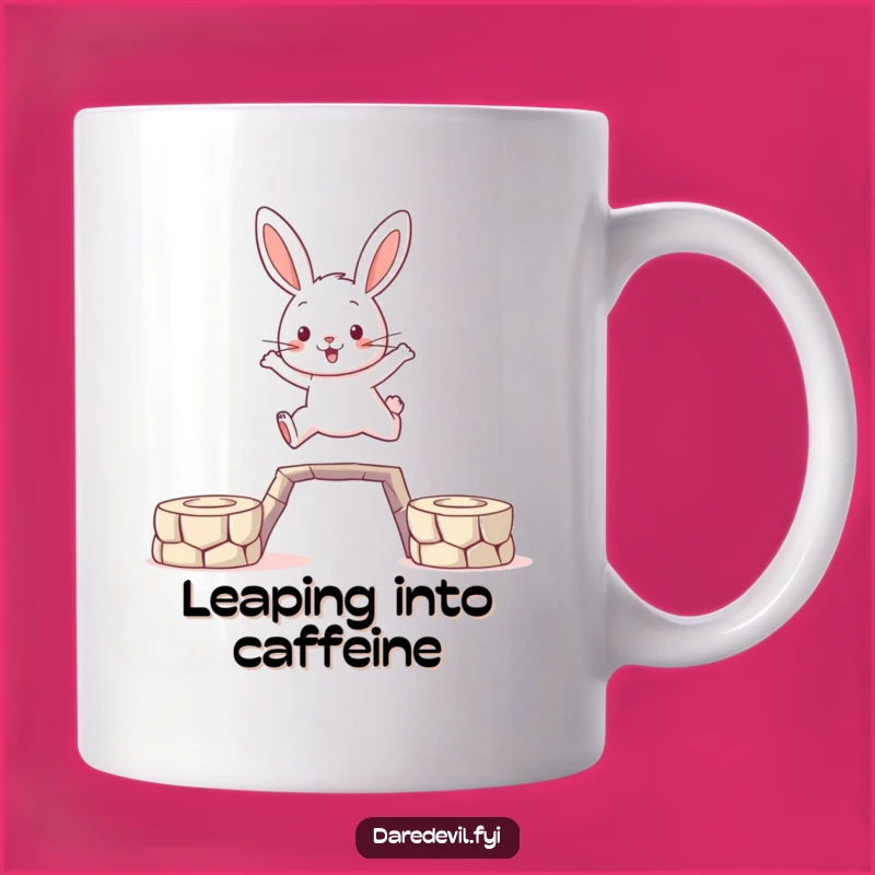Funny Brave Rabbit Leaping Mug: A Hilarious Gift for Adventurers!