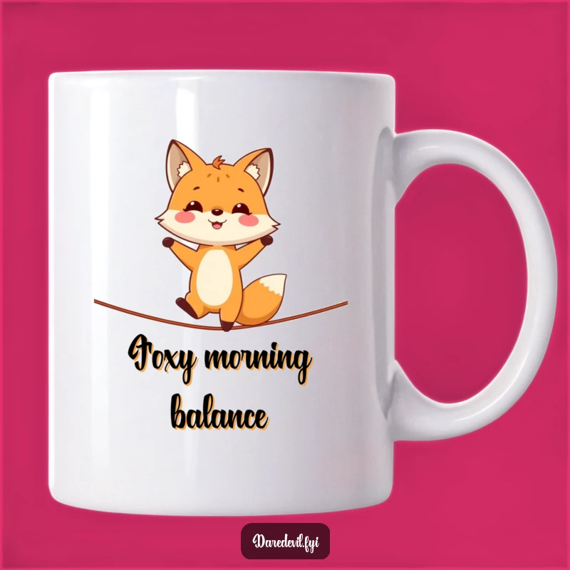 Funny Fox Handstand Tightrope Mug - Hilarious Balance Act Gift for Fox Fans