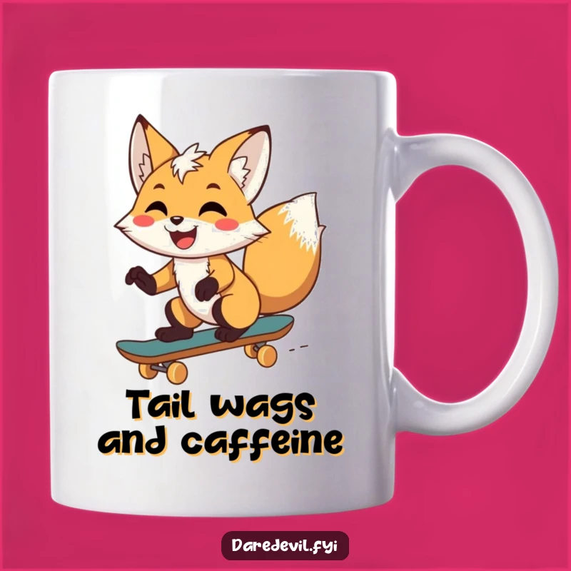 Funny Fox Skateboarder Mug: A Hilarious Gift for the Adventurous Spirit!