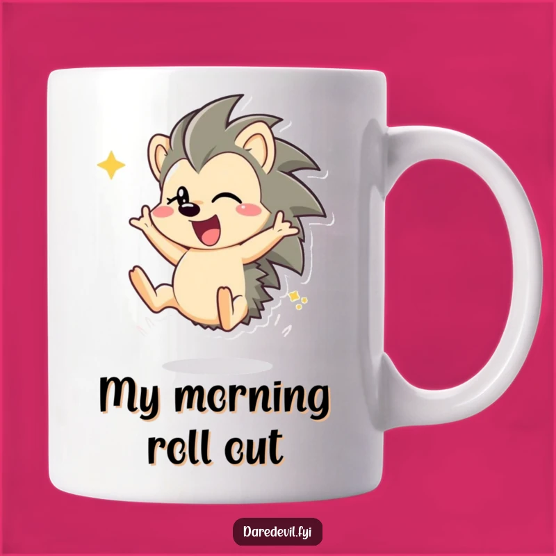 Funny Hedgehog Sommelier Mug - Energetic Animal Acrobat Gift Idea