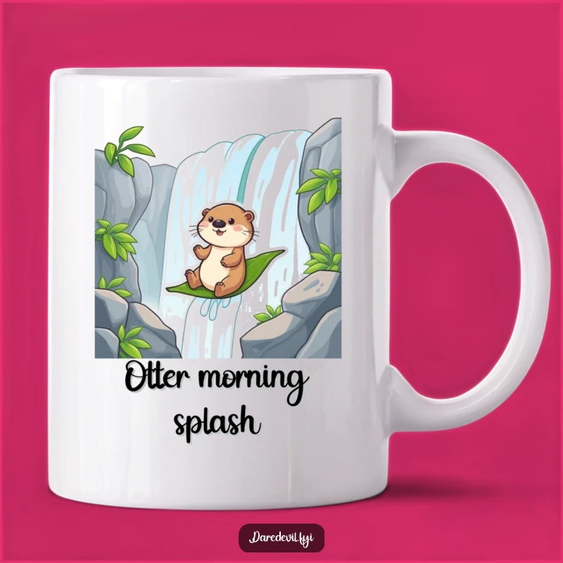 Funny Otter Waterfall Slide Mug - Hilarious Adventure Gift for Nature Lovers