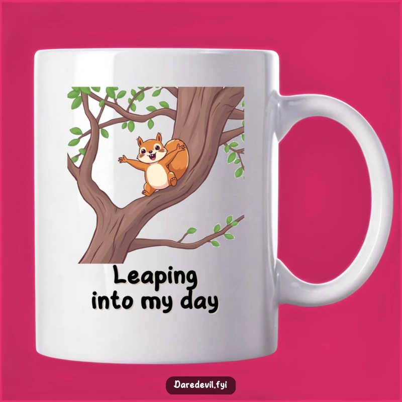 Funny Squirrel Leap Mug - Hilarious Adventurous Gift for Brave Souls