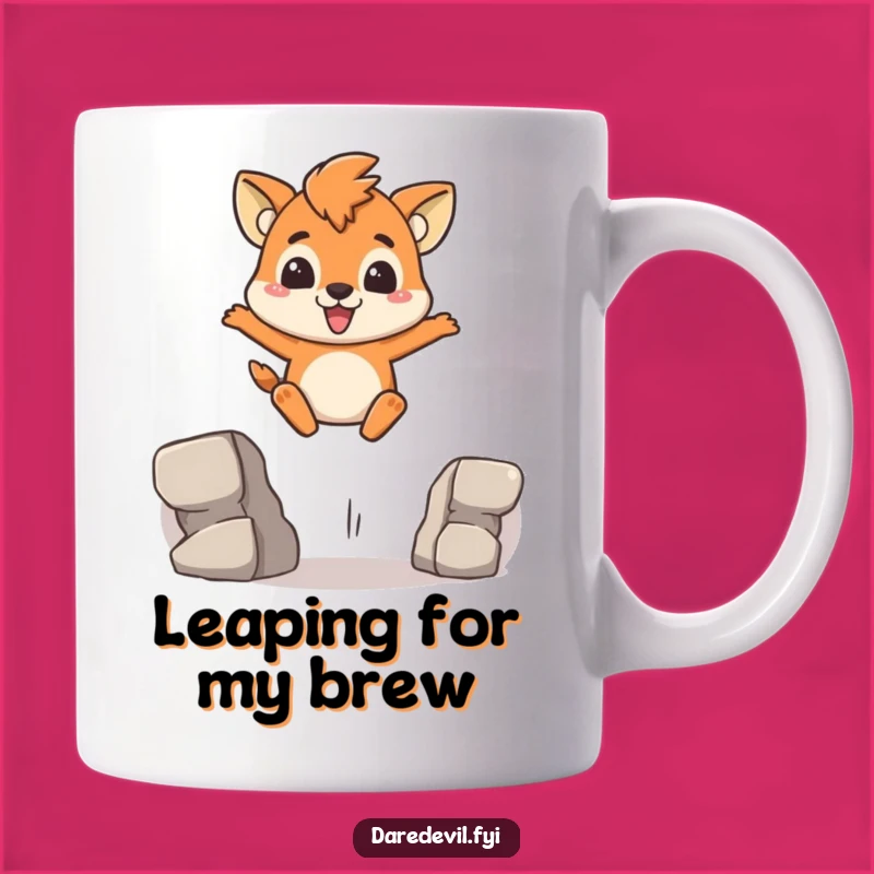 Funny Brave Animal Mug: Determined Gap Leap for a Hilarious Courageous Gift