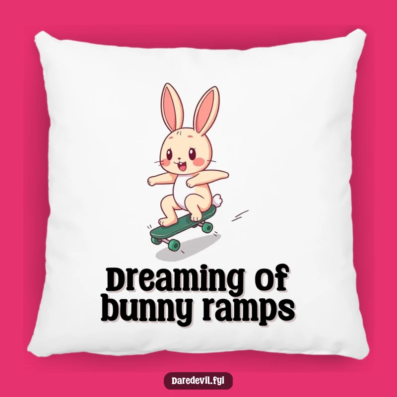 Funny Bunny Skater Pillow: Comfy Cushion with a Hilarious Funny Gift
