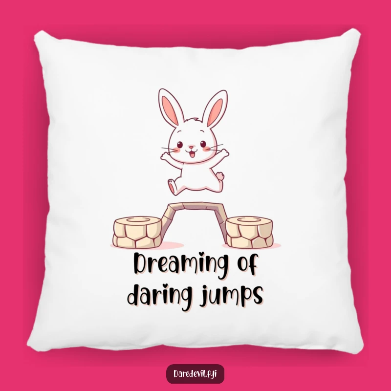 Cushion Your Courage: Funny Brave Rabbit Leaping Pillow!
