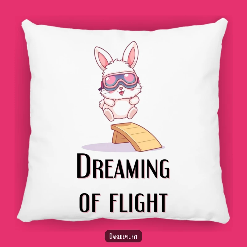 Funny Bunny Goggles Pillow: Leaping Character Decor, Comfy Humorous Gift