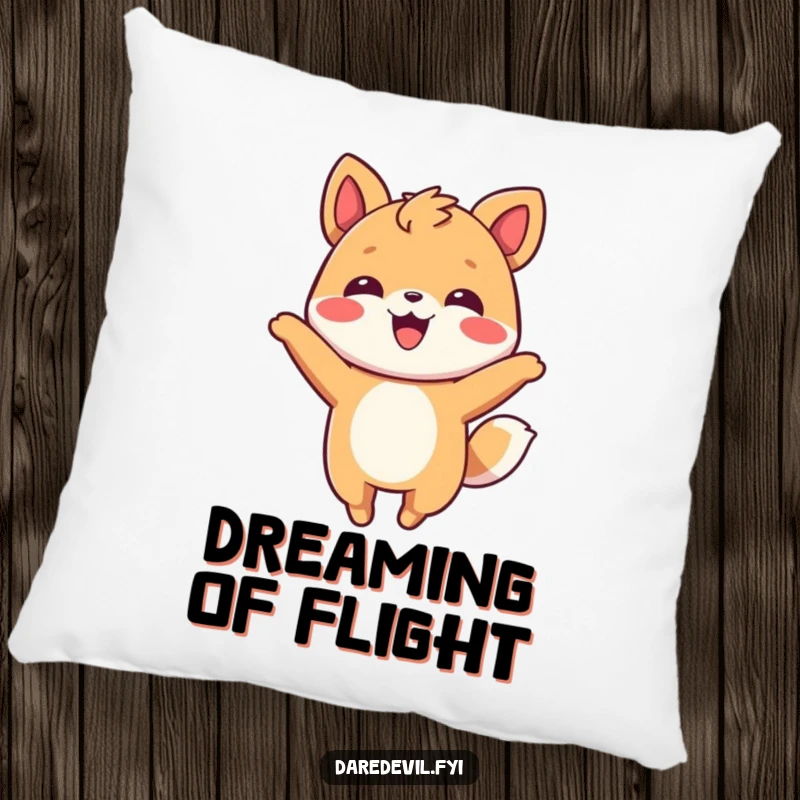 Funny Pillow featuring a smiling animal character in a playful mid-air flip, bringing energetic fun to soft comfort.