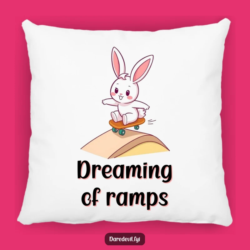 Funny Bunny Skateboard Pillow - Comfy Cushion & Hilarious Home Decor Gift