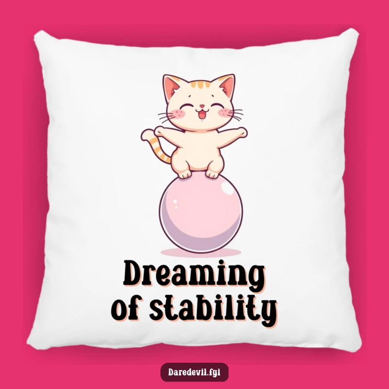 Funny Cat Sphere Balance Pillow: Soft Feline Humor Decor, Ideal Funny Gift