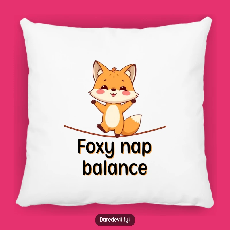 Funny Fox Handstand Tightrope Pillow - Plush Comfort with a Hilarious Act