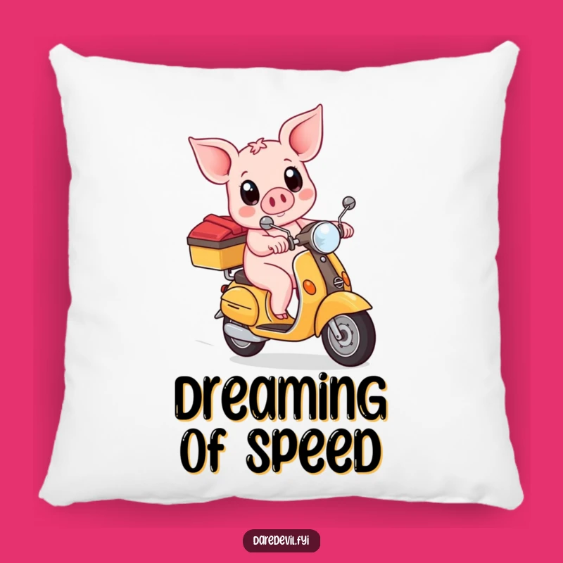 Funny Piglet Scooter Pillow: Soft Rider Humor Decor, Ideal Funny Gift