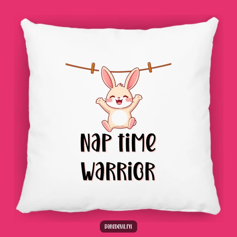 Funny Rabbit Clothesline Pillow: Cozy Comfort with Hilarious Playfulness