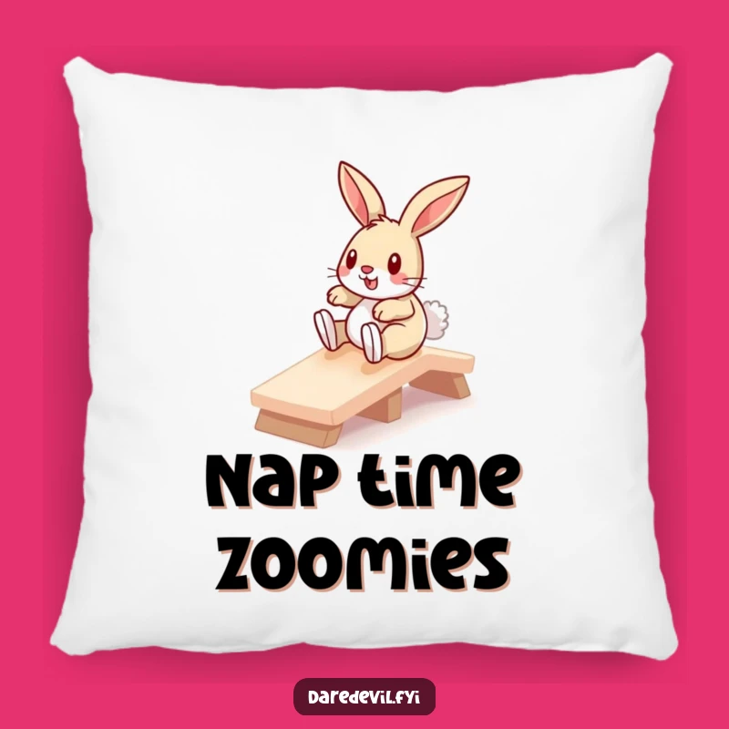 Funny Bunny Ramp Slider Pillow: Soft Pet Humor Decor, Ideal Funny Gift