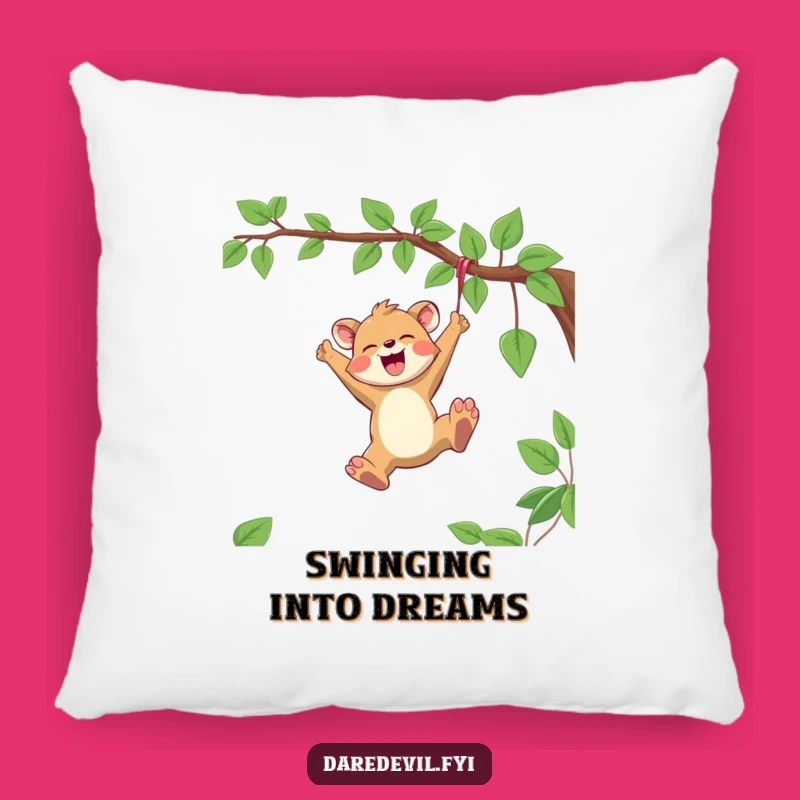 Funny Joyful Animal Pillow: Vine Swinging Comfort, Cozy Funny Gift