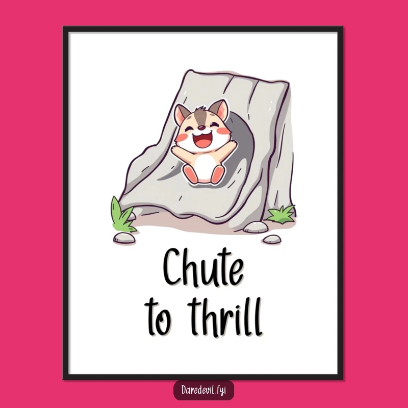 Funny Animal Chute Slide Digital Art: Bold Character's Delightful Download, Gift!