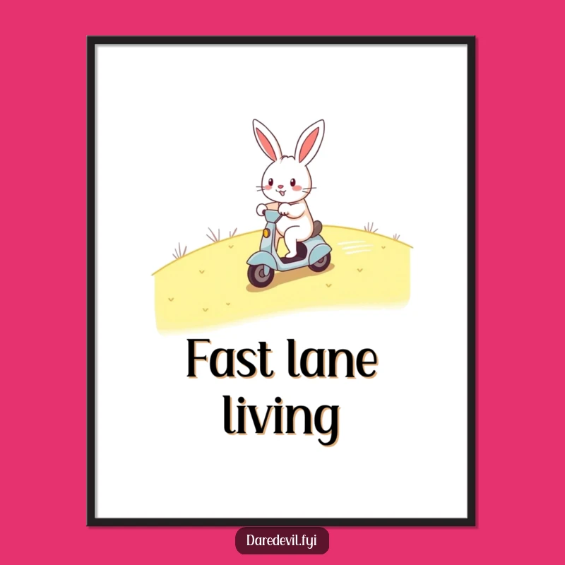 Funny Rabbit Digital Art Print - Instant Cheerful Wall Decor Gift