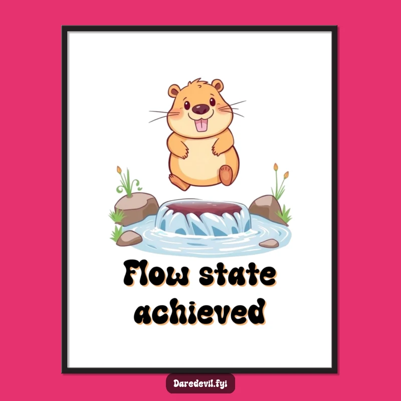 Funny Capybara Digital Art: Embrace Joyful River Jump Vibes