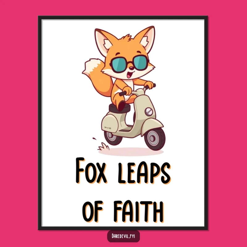 Funny Fox Scooter Digital Art: Instant Action, Perfect Funny Gift