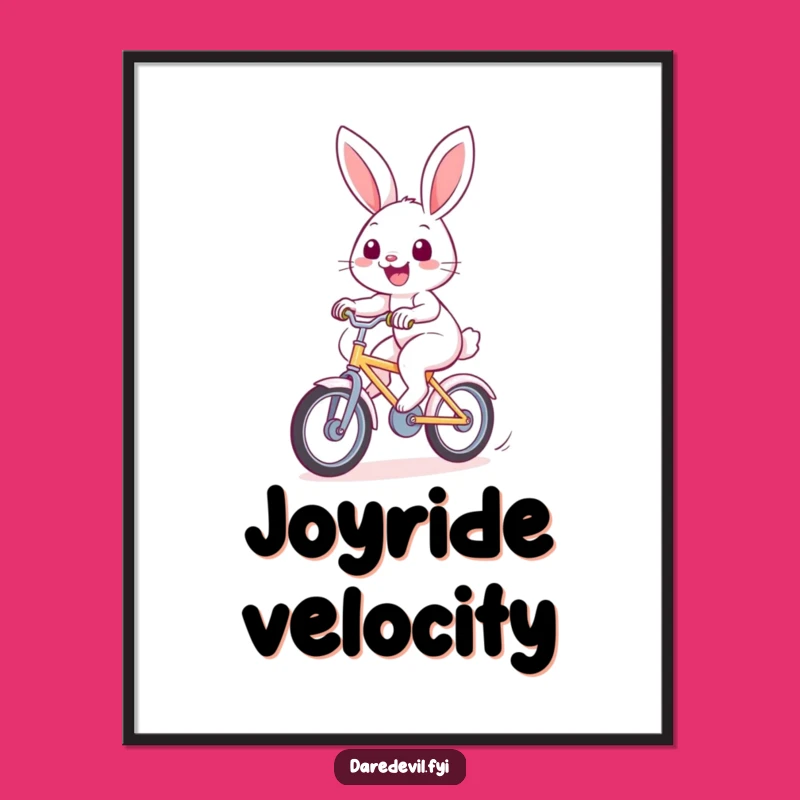 Funny Rabbit Bicycle Digital Print: Hilarious Art for Instant Cheerful Decor!
