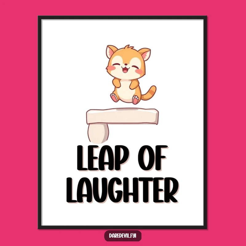 Funny Giggling Animal Leap Digital Art: Playful Character's Download, Gift!