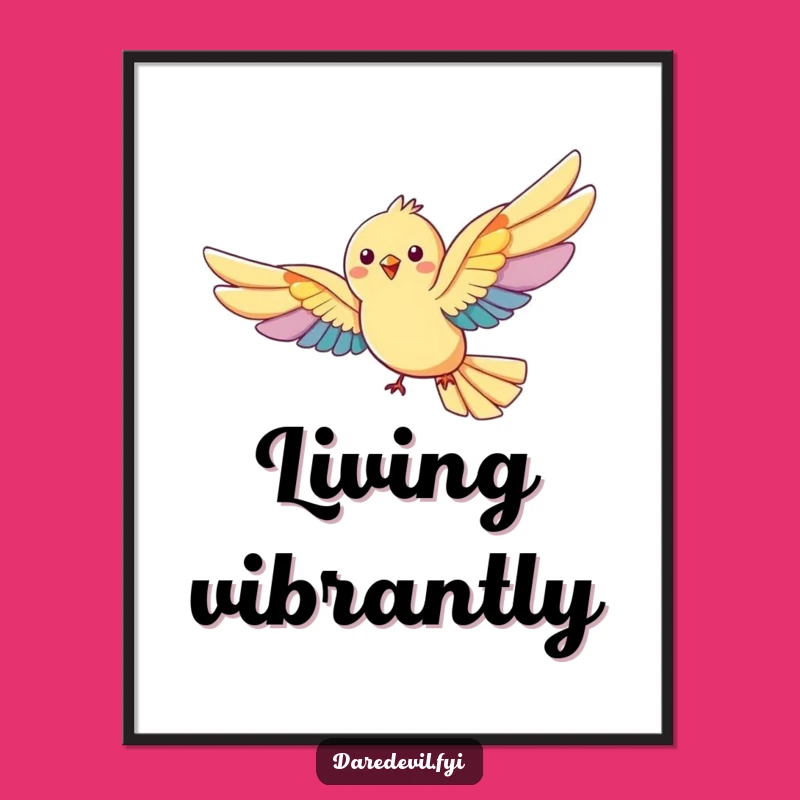 Funny Rainbow Bird Digital Print: Instant Vibrant Wall Art, Perfect Quirky Funny Gift