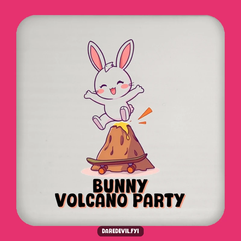 Funny Bunny Skateboard Volcano Coaster - Protect Surfaces with Hilarious Art