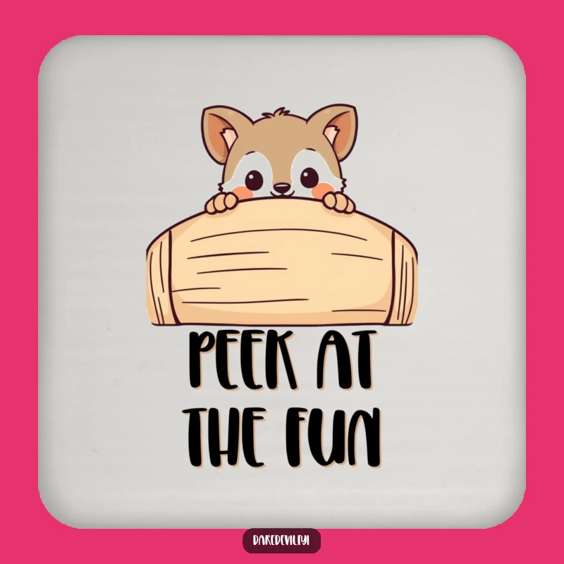 Funny Coaster Set - Curious Animal's Peek, Protects Surfaces Funny Gift