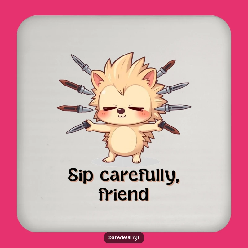 Funny Hedgehog Juggling Coaster: Protect Surfaces with Hilarious Peril