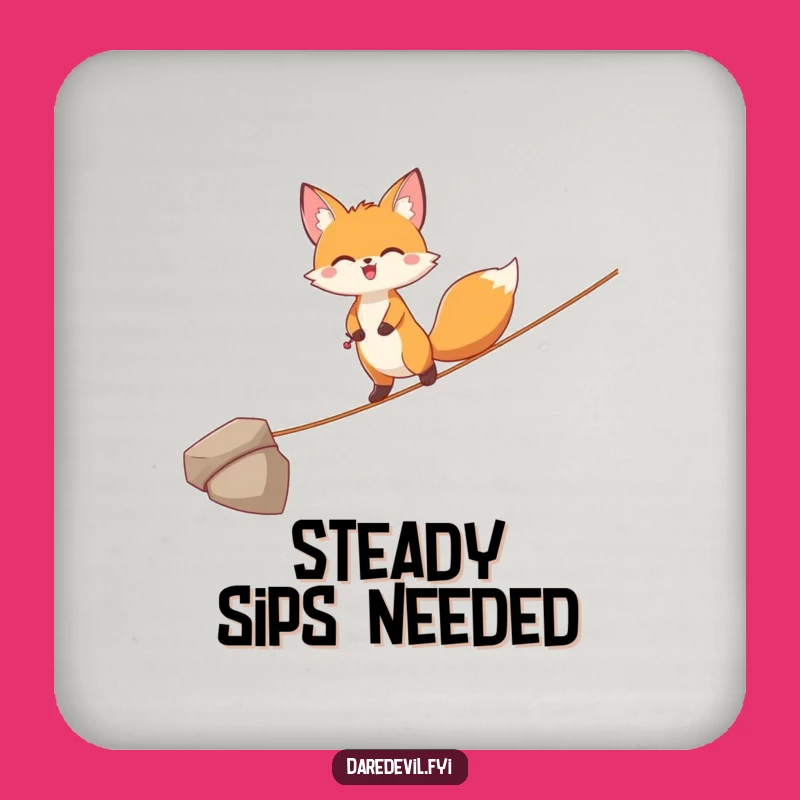 Funny Joyful Fox Tightrope Coaster: Protect Surfaces with Finesse!