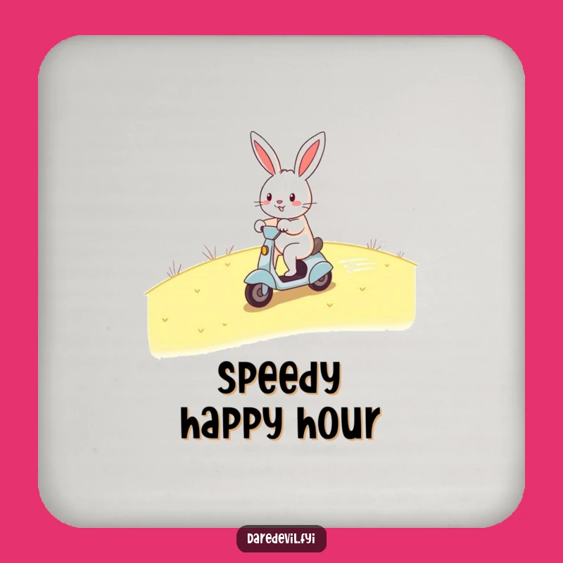 Funny Rabbit Coaster Set - Protect Surfaces with Cheerful Speed Gift