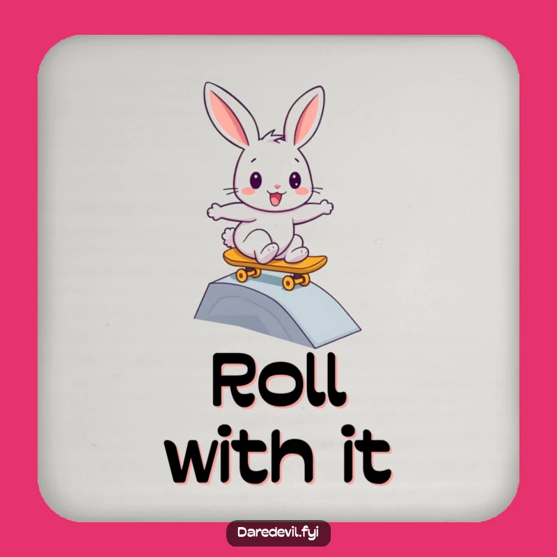 Funny Rabbit Skateboard Coaster: Radical Art, Protect Surfaces with Coolness