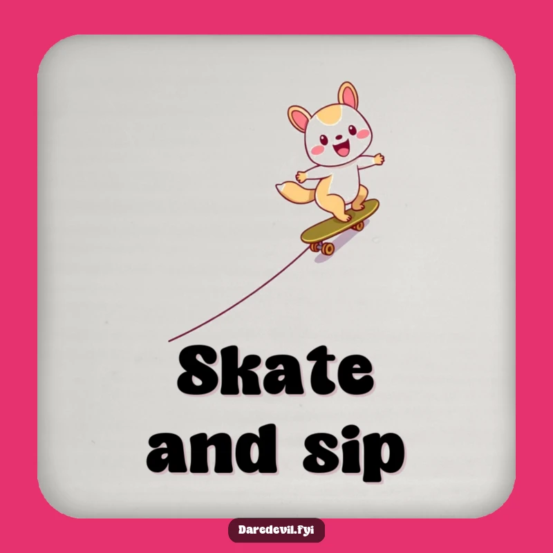 Funny Skater Animal Coasters: Protect Surfaces with Speed, Set Gift